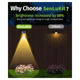 Solar Fence Lights Outdoor Waterproof High Brightness LED Spot Lens Deck Lights 7 Mode Warm & Cool White RGB Solar Powered Wall Lighting Decor for Outside Patio Step Backyard Railing - 12 Pack(White) 