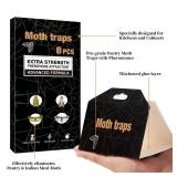 Upgraded Moth Traps, Double Potent Pantry & Clothes Traps with Pheromones Prime, No Toxic & Odorless Meal Moth Trap, Organic Sticky Moths Balls Repellent with Lure for Closet, Kitchens - 7 Pack