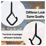 10 PCS Metal Ceiling Hooks for Hanging Plants & Outdoor String Lights - 2.2 Inches Black