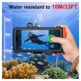 Waterproof Phone Case for Snorkeling & Diving (33ft/10m), IP68 Waterproof Hard Case for Swimming, Universal Underwater Touch Screen Case Compatible with iPhone (Orange, 4th Generation Phone Case) - Re