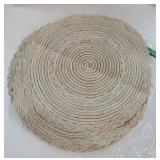 Round Placemats Set of 6 Boho Braided Bordered Placemats 15 inch for Dining Tables Wedding Holiday Party (Ivory Bordered, 6) - Retail: $17