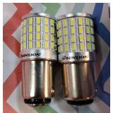 PHINLION 1157 LED White Light Bulbs, 2000 Lumens Super Bright 3014 72-SMD 2357 7528 BAY15D 2057 LED Bulb for Back Up Reverse DRL Brake Stop Tail Lights, 6000K Xenon White - Retail: $15