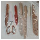 Knife Set, 13 Pieces Kitchen Knives Set with Healthy Anti-Rust Coating, Dishwasher Safe, Stainless Steel Chef Knife Sets with 6 Blade Guards, Perfect Holiday Gifts for Kitchen - Retail: $50