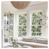 Watercolor Leaves Static Window Film Laser Suncatcher Glass Cling Privacy Decal Living Room Sun Blocking Decor Large Stickers DIY Decorations - Retail: $20