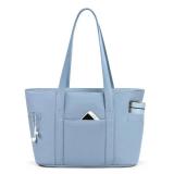 Tote Bag for Women, Travel Essentials Large Tote Bag with Zipper, Top Handle Handbag for Travel, Work (Blue) - Retail: $22