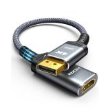 4K Display Port to HDMI Adapter, Uni-Directional DP 1.2 Computer to HDMI 2.0 Screen, Display Port to HDMI Adapter (Male to Female), SR Anti-Break, No Latch, for Dell HP AMD NVIDIA, Passive