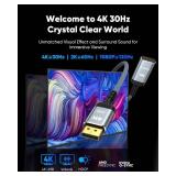 4K Display Port to HDMI Adapter, Uni-Directional DP 1.2 Computer to HDMI 2.0 Screen, Display Port to HDMI Adapter (Male to Female), SR Anti-Break, No Latch, for Dell HP AMD NVIDIA, Passive