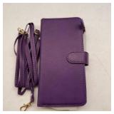Case for Motorola Moto G Power 2022 Wallet Case with Card Holder, Kickstand Feature PU Leather Case with Adjustable Crossbody Lanyard Magnetic Clasp Zipper Pocket Flip Cover (Purple)