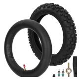 2.50-10 Tire and Inner Tube with TR4 Valve Stem for CRF50/XR50 DRZ70/JR50 PW50 Coolster QG-210 QG-213A MX650 MX500 Baja Dirt Runner 49 CR60R SX500 Dirt Rocket QG-210 MVX70 MVX110 Tao db10 PW50