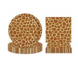 Giraffe Themed Party Supplies Giraffe pattern Dessert Plates and Napkins for 24 Guests  Wild Animal Theme Party Decor Disposable Tableware Set Giraffe Paper Plates Cake Plates Napkins