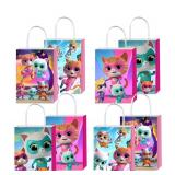 pocacy 12pcs Super Cats Party Favor Gift Bags with Handles, Super Cats Birthday Party Supplies for Kitties Party Decorations Decor "