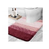 OLANLY Luxury Toilet Rugs U-Shaped 24x20, Extra Soft and Absorbent Microfiber Bathroom Rugs, Non-Slip Plush Shaggy Bath Mat, Machine Wash Dry, Contour Bathroom Mats for Toilet Base, Red "