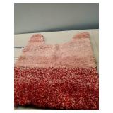 OLANLY Luxury Toilet Rugs U-Shaped 24x20, Extra Soft and Absorbent Microfiber Bathroom Rugs, Non-Slip Plush Shaggy Bath Mat, Machine Wash Dry, Contour Bathroom Mats for Toilet Base, Red "