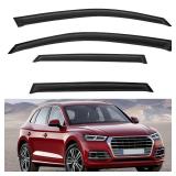 LQQDP 4pcs Front+Rear Smoke Tint Sun/Rain Guard Outside Mount Tape-On Vent Window Visors Compatible with 09-17 Aui Q5/SQ5 8R - Retail: $35