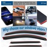 LQQDP 4pcs Front+Rear Smoke Tint Sun/Rain Guard Outside Mount Tape-On Vent Window Visors Compatible with 09-17 Aui Q5/SQ5 8R - Retail: $35