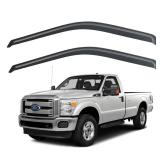 Window Rain Guards Shield for 1999-2016 Ford F250 F350 F450 F550 Super Duty, Out-Channel Window Wind Deflectors Shades for 2000-2016 F650 F750 Standard Cab, 2PCS