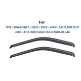 Window Rain Guards Shield for 1999-2016 Ford F250 F350 F450 F550 Super Duty, Out-Channel Window Wind Deflectors Shades for 2000-2016 F650 F750 Standard Cab, 2PCS