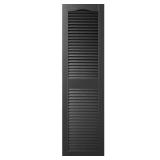 Ekena Millwork Lifetime Vinyl LL1S12X03100BL Standard Cathedral Top Center Mullion, Open Louver Vinyl Shutters, w/Installation Shutter-Lok