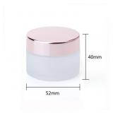 Clear Frosted Round Glass Jar With Rose Gold Lid, Empty Small Sample Travel Size Cosmetic Containers Pot For Eye gel Face Cream Makeup Beauty Products Oil Salve Ointment DIY Slime (30g / 1 oz, 3 Pack)
