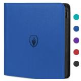 Premium Zip Card Binder 12 Pocket, Fabmaker 912 Pockets Trading Card Binder, PU Zipper Card Collection Album, Sturdy Side-Loading Card Book Holder for MTG, TCG, Game Cards, Sports Cards, Royal Blue