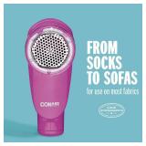 Conair Fabric Shaver and Lint Remover, Battery Operated Portable Fabric Shaver, Pink
