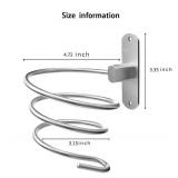 Hair Dryer Holder Wall Mounted Organizer Spiral Stand Holder Rack Aluminum Bathroom Shelf Storage Bathroom Accessory Wall Shelf (Silver)