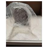 CozyLux Queen Comforter Set - 3 Pieces Light Grey Soft Luxury Cationic Dyeing Queen Comforter for All Season, Light Gray Breathable Lightweight Fluffy Bedding Sets with 1 Comforter and 2 Pillow Shams