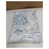 H.VERSAILTEX Blackout Curtains 108 Inch Length 2 Panels Set Floral Print Curtain Drapes for Living Room Thermal Insulated Grommet Window Curtains for Bedroom - Traditional Floral in Storm Blue