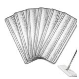 Microfiber Flat Mop Pads, 13-Inch Washable and Reusable Refills, 6-Pack Replacement for Wet and Dry Floor Cleaning, Compatible with 11-13" Hook and Loop (Velcro) Flat Mops