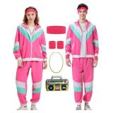 80s Tracksuit for Men Women 80s 90s Retro Windbreaker Outfit 80s Costume Track Suit 90s Color Bock Sportwear Size M