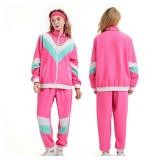 80s Tracksuit for Men Women 80s 90s Retro Windbreaker Outfit 80s Costume Track Suit 90s Color Bock Sportwear Size M