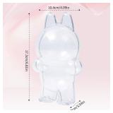 Moruiero Protective Case for LABUBU, Clear Display Case with Keychain, (Doll Excluded, 1PCS Style A Standing)