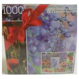Geriato 1008 Piece Floral Jigsaw Puzzle with Poster