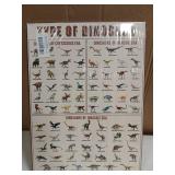 Types of Dinosaurs Educational Wall Chart 12 x 15.5in