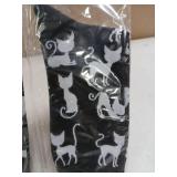 Novelty Cat Socks Black with White Cats 2 Pack