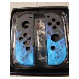 eXtremeRate DIY Replacement Shell Buttons for Nintendo Switch & Switch OLED, Blue Flame Soft Touch Custom Housing Case with Full Set Button for Joycon Handheld Controller - Joycon NOT Included