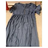 Peauty Plus Size Maternity Summer Dress - Blue Maternity Dress for Baby Shower - Indigo XL