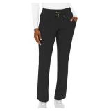 Med Couture Scrub Pants Women, Yoga Cargo Pocket Scrub Pant,Black, Large