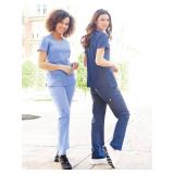 Med Couture Scrub Pants Women, Yoga Cargo Pocket Scrub Pant,Black, Large