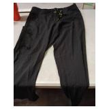 Med Couture Scrub Pants Women, Yoga Cargo Pocket Scrub Pant,Black, Large