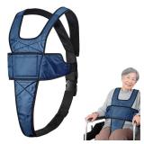 Datanly Wheelchair Safety Belt Torso Support Vest Wheelchair Seat Belt with Adjustable Straps Anti Fall Wheelchair Vest for Elderly Patients (Dark Blue)