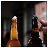 16 Pieces Stainless Steel Bottle Opener Bottle Shaped Can Openers Black Beer Opener Flat Handle Beer Bottle Opener for Home Kitchen Bar Restaurant Party Tools Supplies