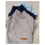 Fitwarm 3 Pack Classic Fleece Sweater, Turtleneck Sweatshirt, Winter Clothes for Small Dogs & Cats, Pullover Jacket, Cat Apparel, Blue, Grey, Navy, Small