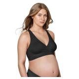 Medela Nursing Bras for Breastfeeding, Keep Cool Sleep Bra Seamless Soft Fabric Pregnancy & Maternity Bra Black- M
