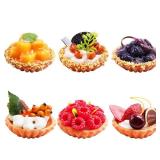 Hiawbon Artificial Food Egg Tart Models Realistic Simulated Fruit Egg Tart Fake Dessert for Home Kitchen Decor Display Props Decoration Model ,4 Pack