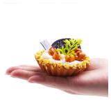 Hiawbon Artificial Food Egg Tart Models Realistic Simulated Fruit Egg Tart Fake Dessert for Home Kitchen Decor Display Props Decoration Model ,4 Pack