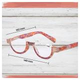 Optix 55 Reading Glasses Women | 3 Pack Fashion Readers Half Moon Frame with Spring Hinge Quality Reading Eye Glasses Multi Color Pattern Variety Pack, (1.00)