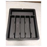 Black Plastic Cutlery Drawer Organizer Tray (Slight Chip Left Corner)