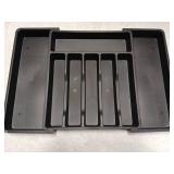 Black Plastic Cutlery Drawer Organizer Tray (Slight Chip Left Corner)