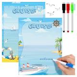 Blosssound 2 Pcs Whiteboard Cruise Door Magnets And 3 Erasable Markers Summer Cruise Ship Door Decorations Beach Magnetic Stickers For Refrigerator 10 x 7 Inch